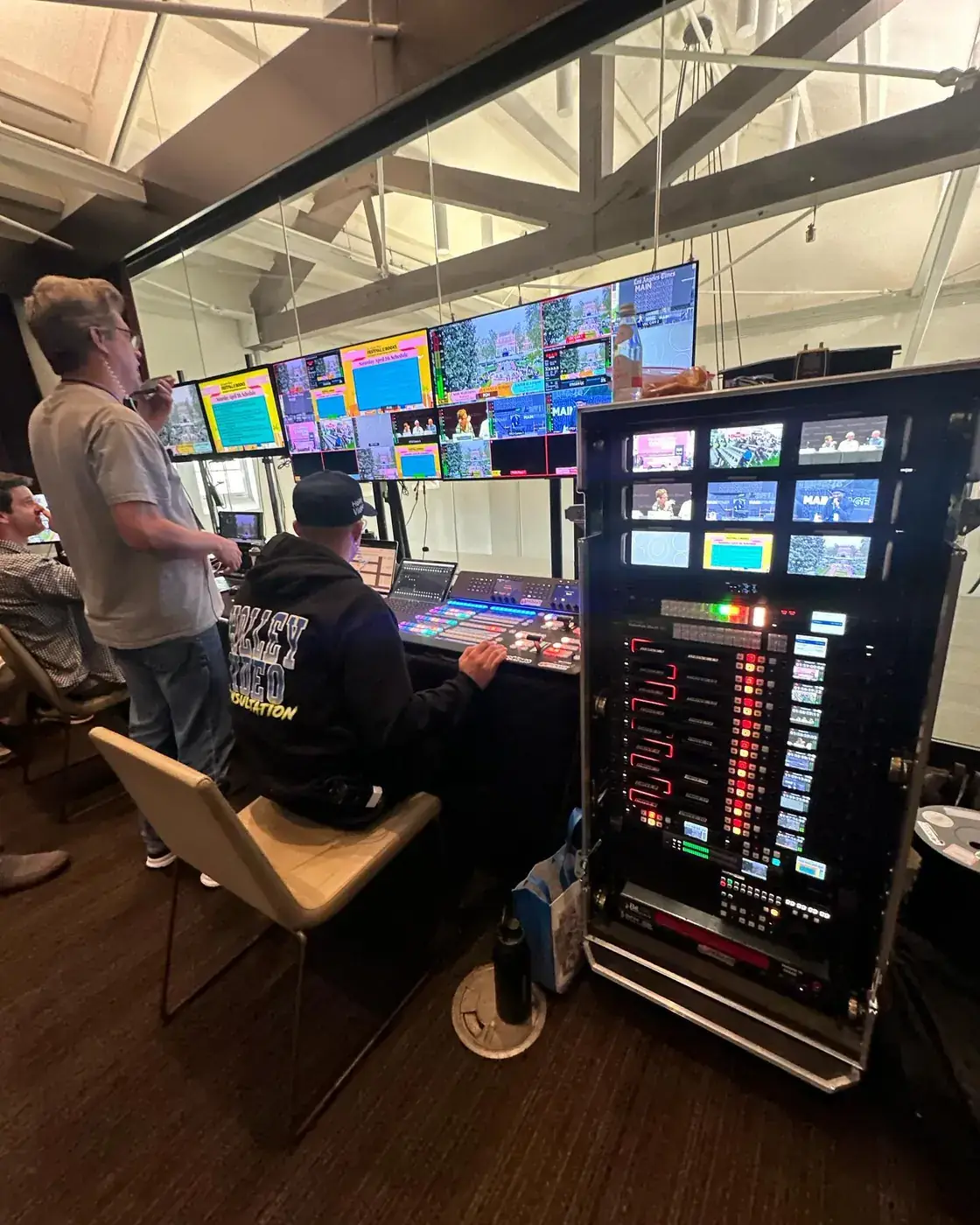 Operators at the switcher